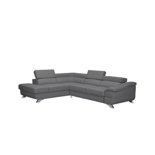 Šedá rozkládací pohovka s úložným prostorem Windsor & Co Sofas Gamma, levá strana