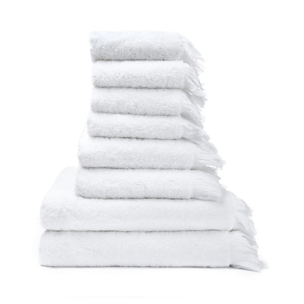Set di 6 asciugamani bianchi e 2 asciugamani da bagno in cotone al 100%. - Bonami Selection
