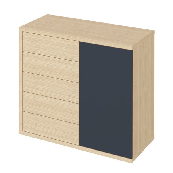 Armadio in rovere nero/naturale 113x113 cm Hugo - TemaHome-image-2