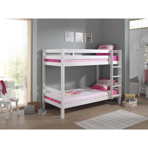 Letto a castello bianco per bambini 90x200 cm Pino - Vipack-image-1