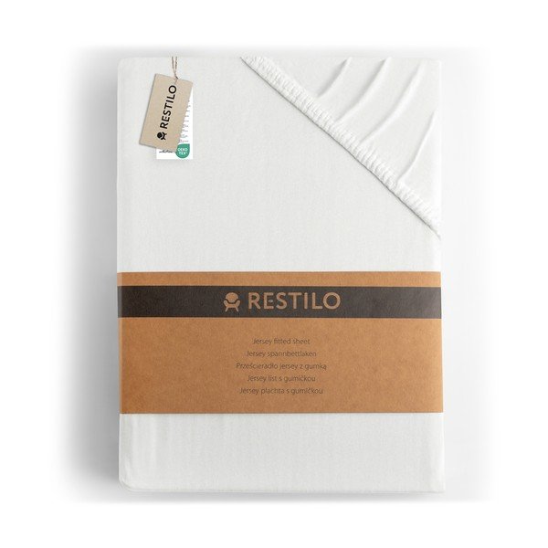 Lenzuolo con angoli bianco in jersey 90x200 cm Amber – Restilo-image-4