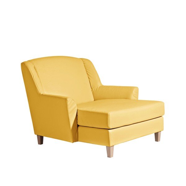 Sedia lounge in pelle Judith gialla - Max Winzer-image-1
