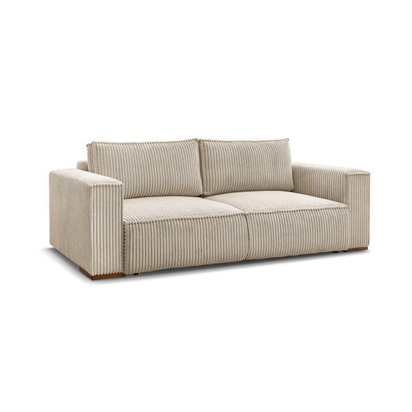Divano marrone chiaro allungabile e con contenitore rivestito in velluto a coste 244 cm Chelsea – Bobochic Paris-image-3