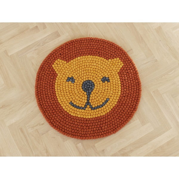 Tappeto in lana per bambini Ball Rugs , ⌀ 90 cm Lion - Wooldot