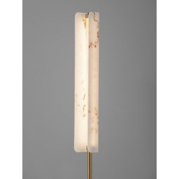 Lampada da terra LED color crema/color ottone con effetto marmo (altezza totale 160 cm) Aider – Nova Luce-image-2
