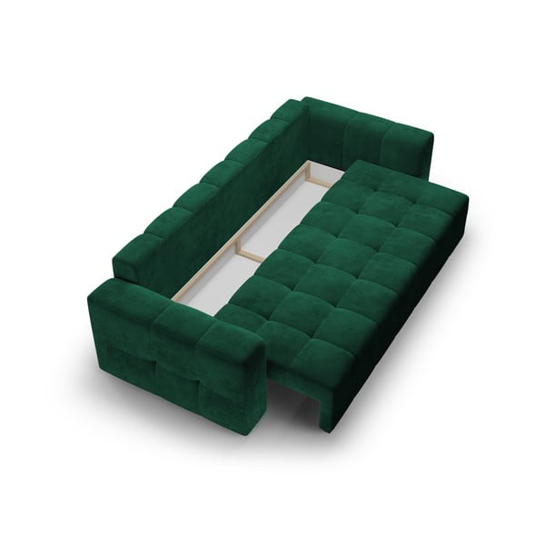 Divano letto in velluto verde Luca - Milo Casa-image-4