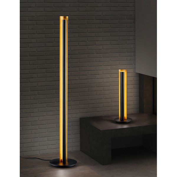 Lampada da terra LED nera con intensità regolabile (altezza totale 142,5 cm) Texel – Trio-image-2