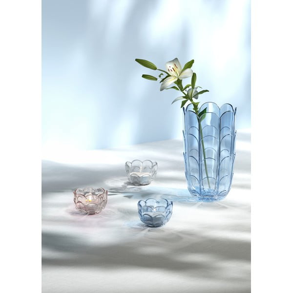 Vaso azzurro in vetro fatto a mano altezza 19 cm Lily - Holmegaard-image-1