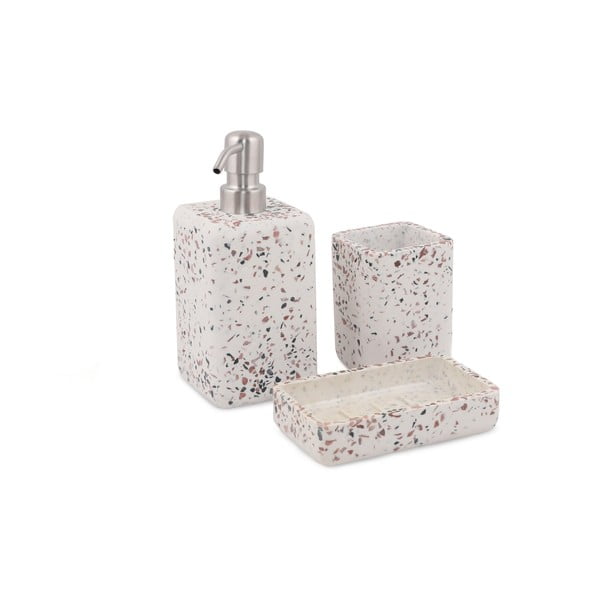 Set di accessori da bagno in poliresina bianca Mozaik - Mioli Decor