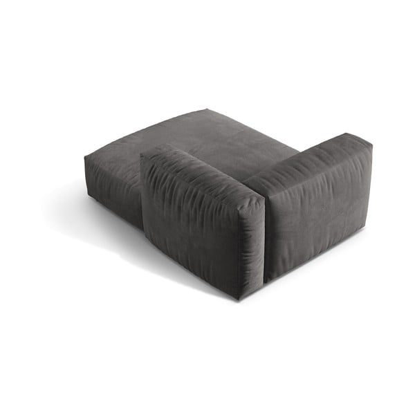 Parte divano componibile grigio (con penisola a destra) con rivestimento in velluto Martina – Micadoni -image-2