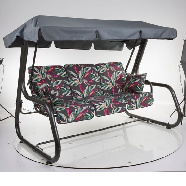 Dondolo da giardino in metallo grigio scuro Rimini - Dajar-image-3