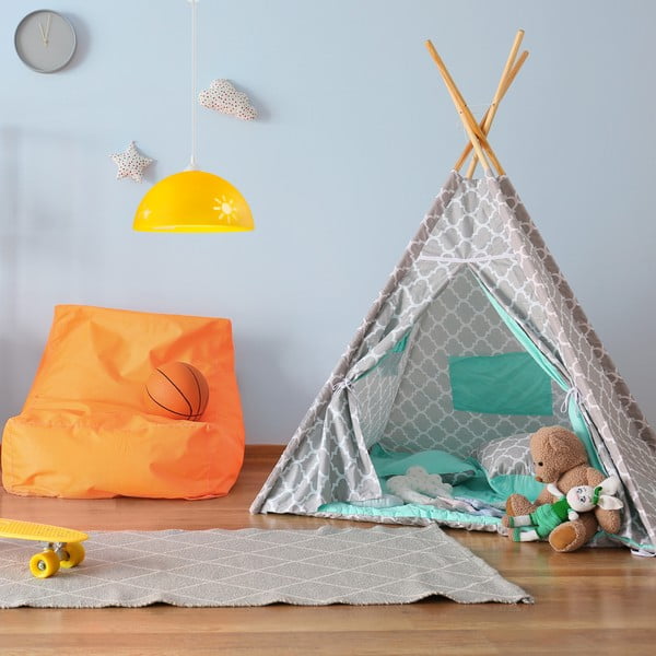 Apparecchio per bambini giallo ocra con paralume in vetro ø 30 cm Day & Night - LAMKUR-image-3