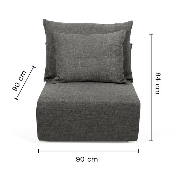 Modulo divano antracite (parte centrale) Dune - TemaHome-image-3