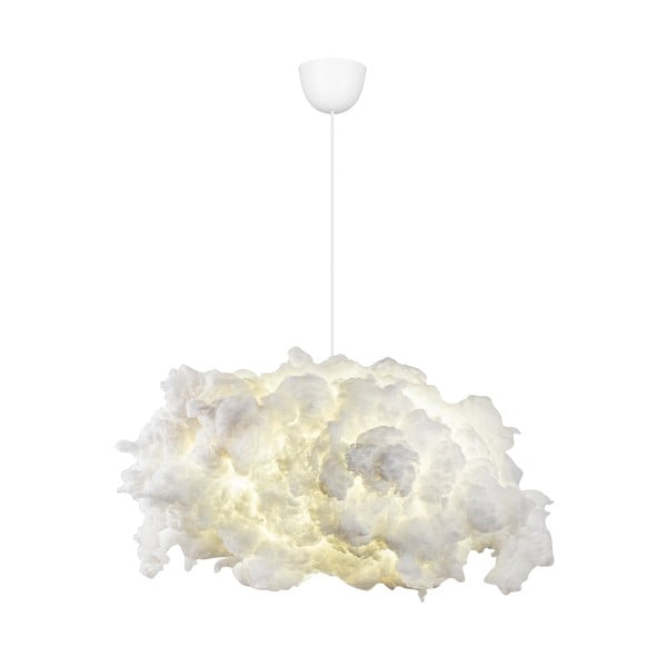 Lampadario bianco con paralume in tessuto Serenity – Opviq lights-image-2