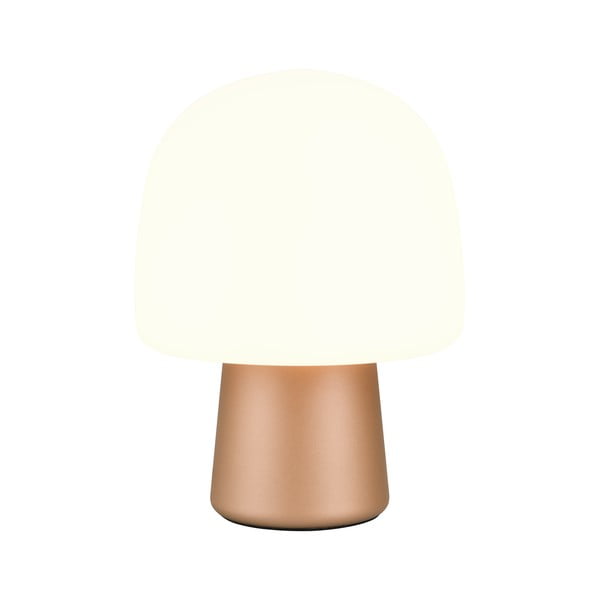 Lampada da tavolo in bianco-bronzo con paralume in vetro (altezza 27 cm) Steen - Trio