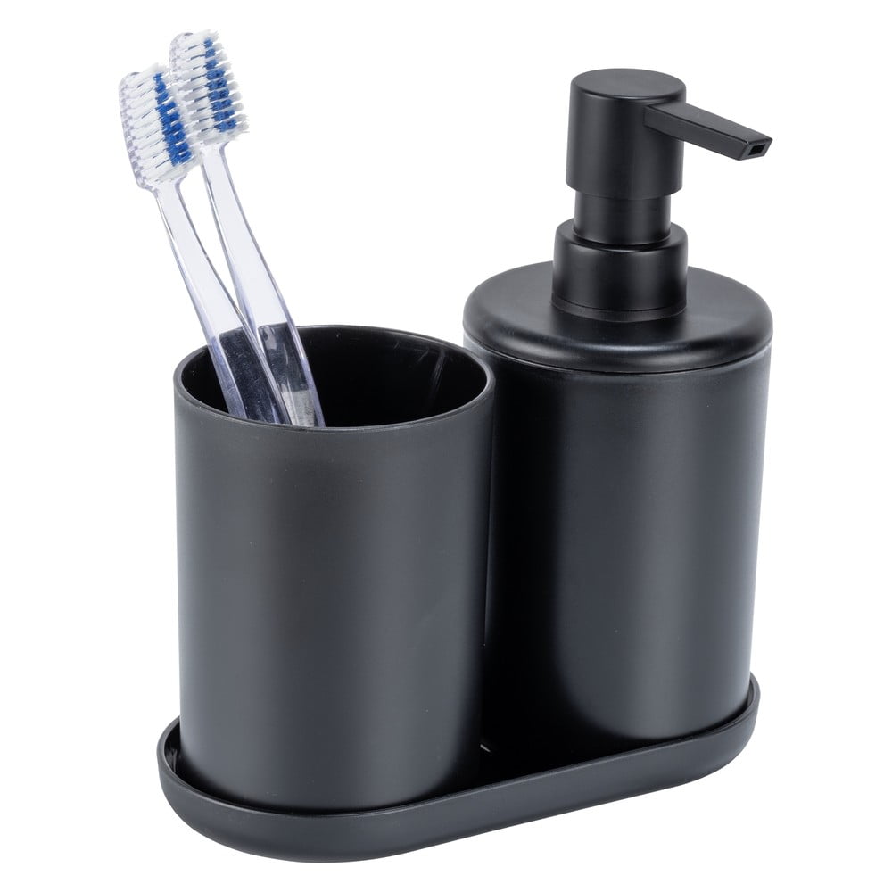 Set di accessori per il bagno nero opaco in plastica Fano – Allstar | Set accessori per il bagno