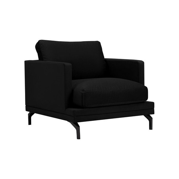 Černé křeslo s podnožím v černé barvě Windsor & Co Sofas Jupiter-image-1
