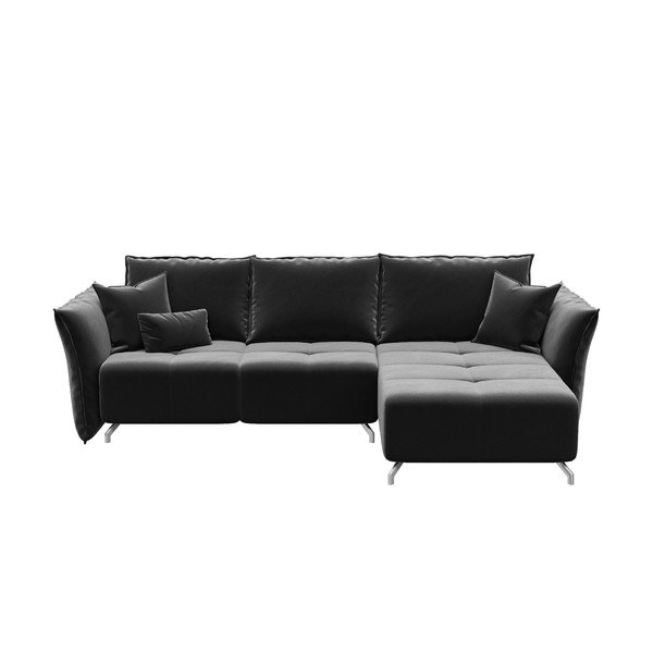 Divano letto in velluto grigio scuro Devichy Hermes - devichy-image-3