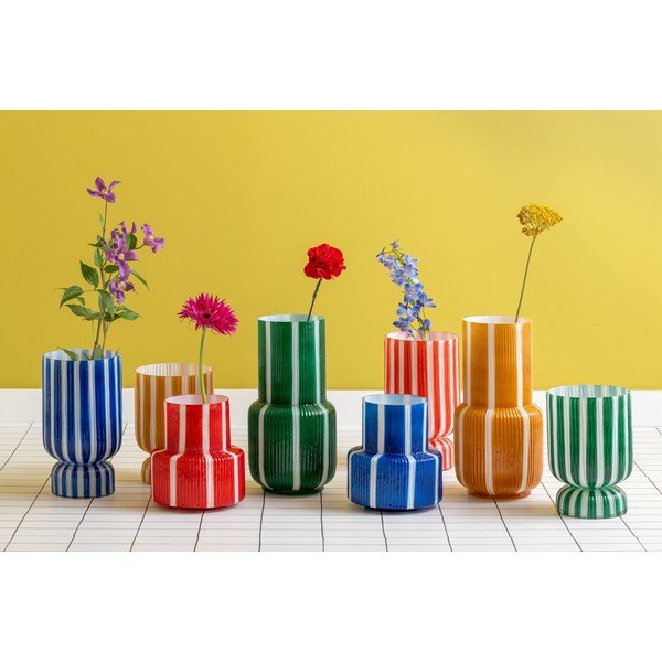 Vaso rosso in vetro (altezza totale 26 cm) Rayado Retro – PT LIVING-image-3