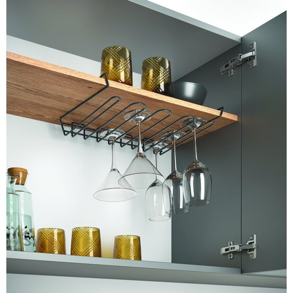 Portabicchieri nero da appendere Wine Glass - Metaltex-image-1