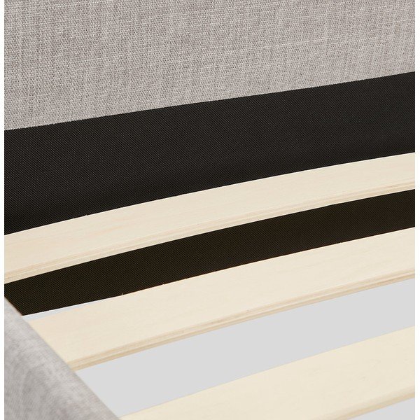 Letto singolo imbottito grigio chiaro con griglia 90x200 cm Drome - Kokoon-image-1