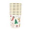 Bicchieri di carta monouso in set da 8 Jolly Christmas - Meri Meri