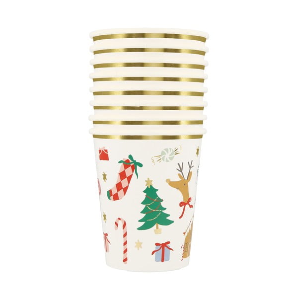 Bicchieri di carta monouso in set da 8 Jolly Christmas - Meri Meri-image-2