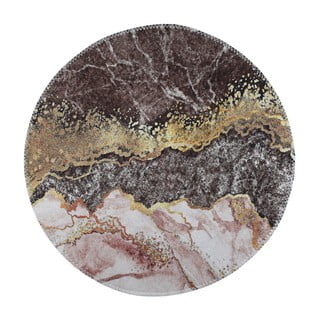 Tappeto rotondo lavabile in marrone-oro ø 80 cm - Vitaus