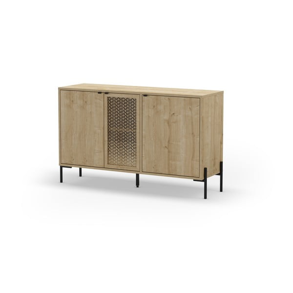 Cassettiera bassa in rovere naturale 120x80 cm Inca - Marckeric-image-4