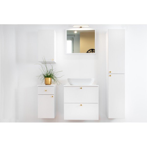Mobile basso sospeso bianco sotto il lavabo 61,5x55,5 cm Asti - STOLKAR-image-3