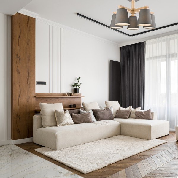 Lampada da soffitto grigia con paralume in tessuto ø 15 cm Ellie - LAMKUR-image-1