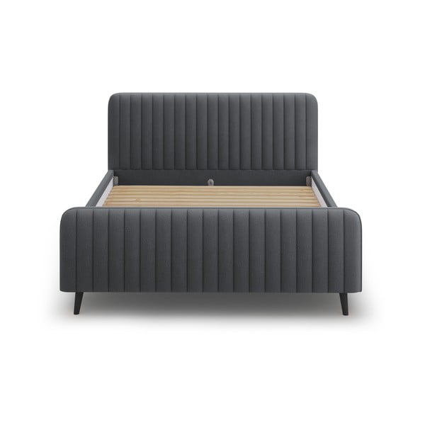 Letto matrimoniale imbottito grigio scuro con griglia 160x200 cm Lily - Micadoni Home-image-2