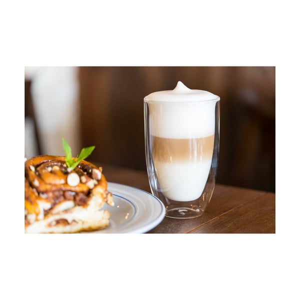 Tazze in set con parete doppia/da latte in vetro 6 pz 350 ml – Vialli Design-image-3