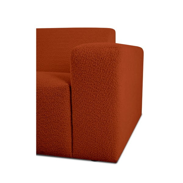 Divano in tessuto bouclé color mattone 228 cm Roxy - Scandic-image-3