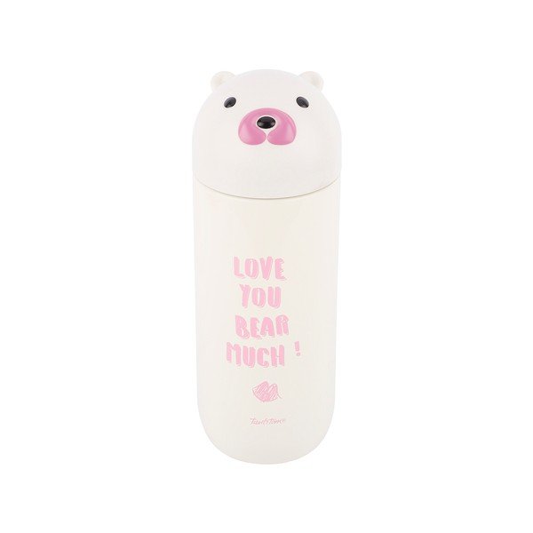 Bílá nerezová termoláhev Tantitoni Cute Bear, 280 ml