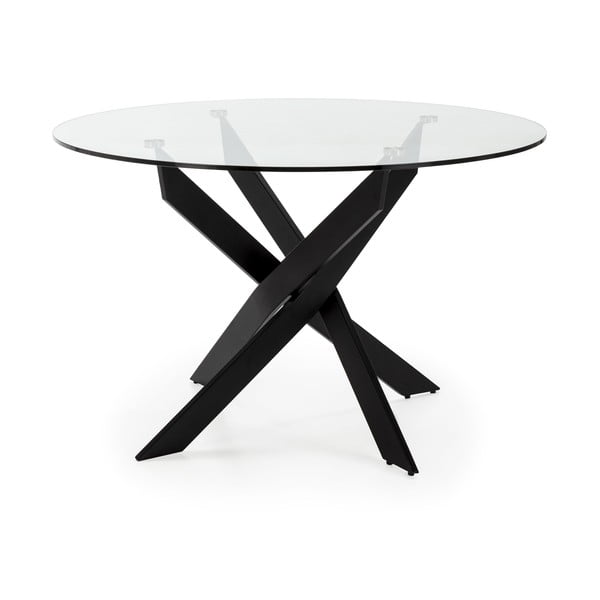 Tavolo da pranzo rotondo con piano in vetro 120x120 cm Ruth - Marckeric-image-3