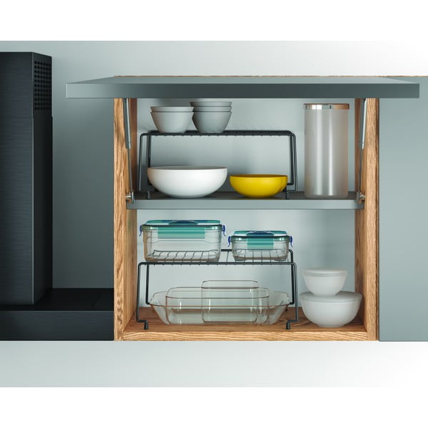 Set di 2 ripiani aggiuntivi neri per cucina Brooklyn Lava - Metaltex-image-2