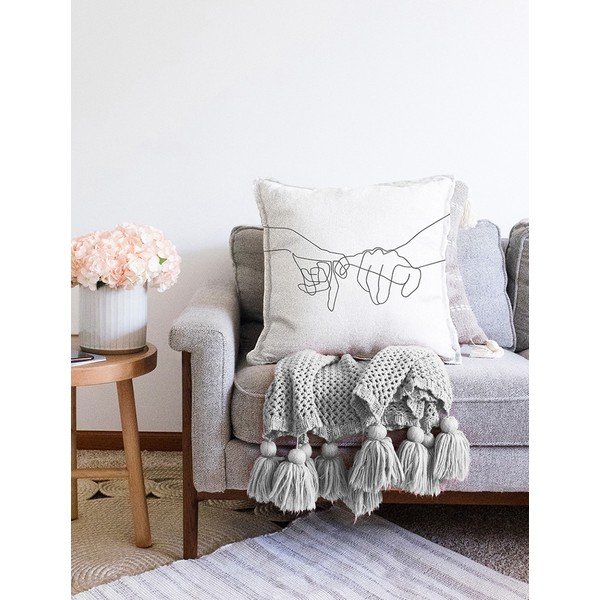 Federa in misto cotone Pinky, 55 x 55 cm - Minimalist Cushion Covers-image-2