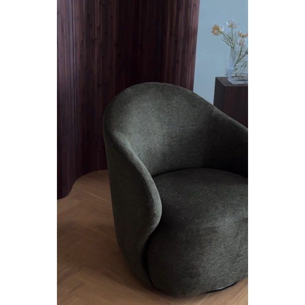 Poltrona color kaki girevole Chapeltown – Rowico-image-3