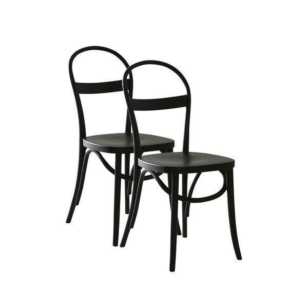 Sedie da pranzo in set nere in betulla massiccia 2 pz Rippats – Jotex