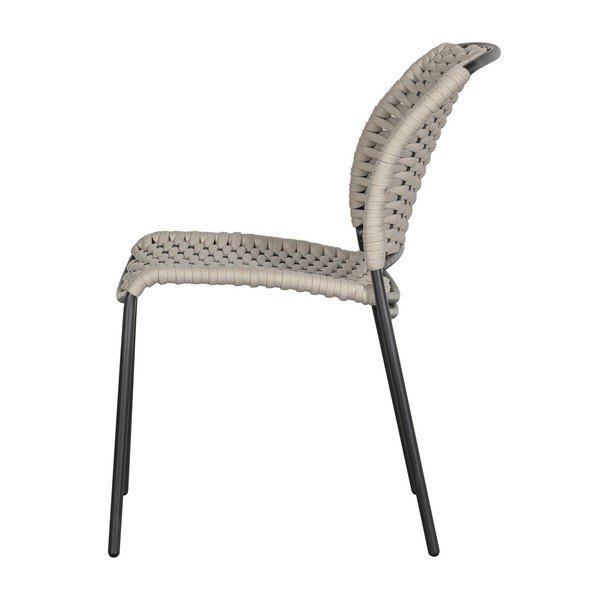 Set di 2 sedie da giardino in metallo nero e beige Taku - Exotan-image-3