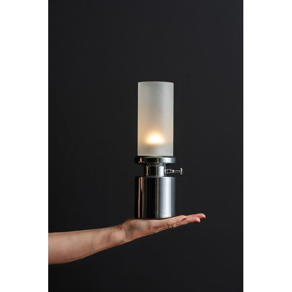 Lampada da tavolo dimmerabile a LED in argento con paralume in metallo/con paralume in vetro (altezza 29,5 cm) Camp - Leitmotiv-image-1