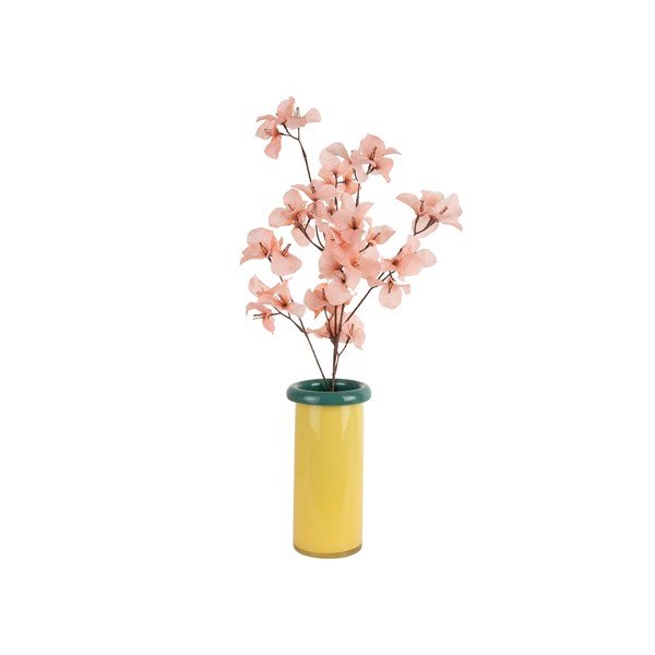 Vaso giallo in vetro (altezza totale 23,5 cm) Plegado  – PT LIVING-image-3