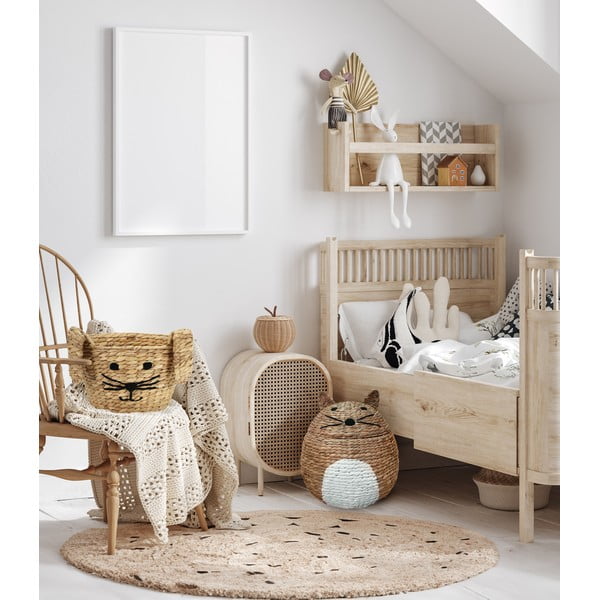 Cesto portagiochi da bambini in giacinto d'acqua di colore naturale ø 40x43 cm Cat - Compactor-image-2