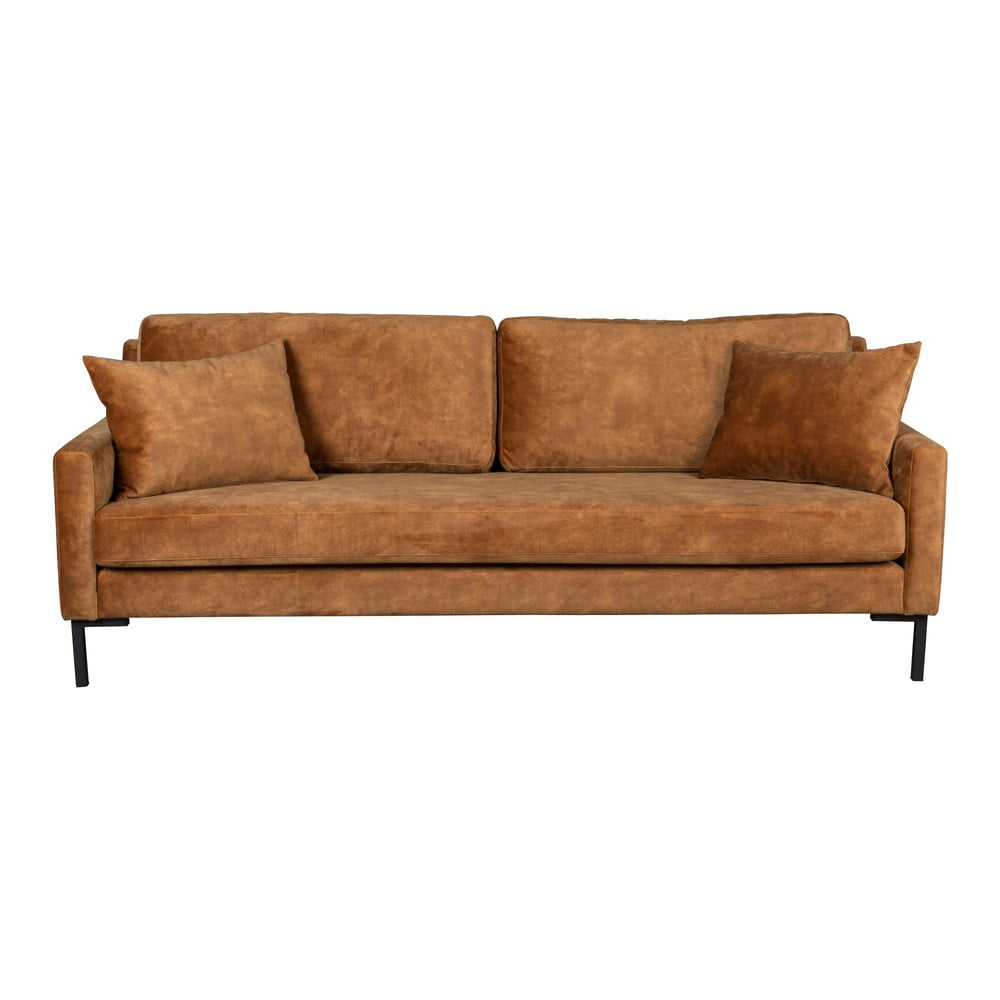 Divano in velluto marrone caramello Houda - Dutchbone | Divani