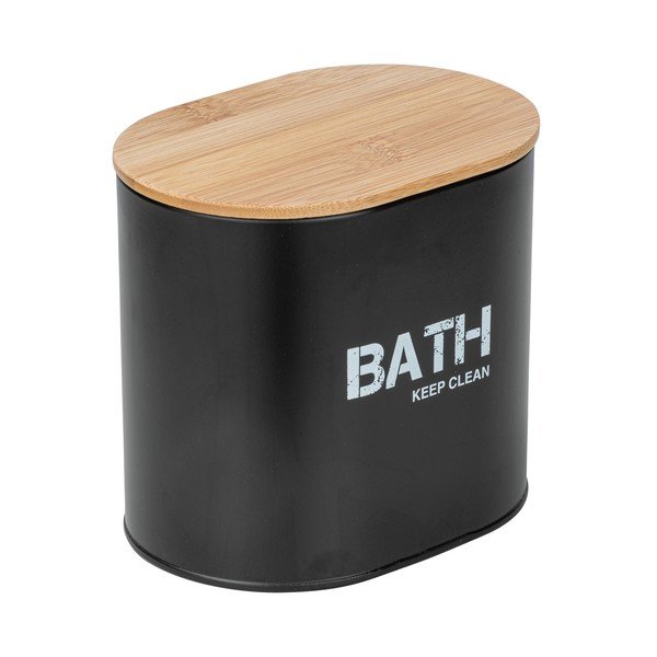 Contenitore da bagno nero con coperchio Gara - Wenko-image-1