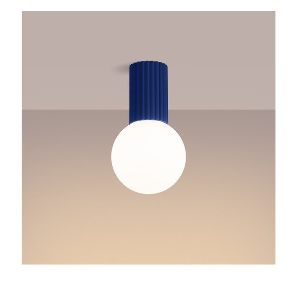 Plafoniera blu con paralume in vetro ø 12 cm Orbital – Sollux-image-2