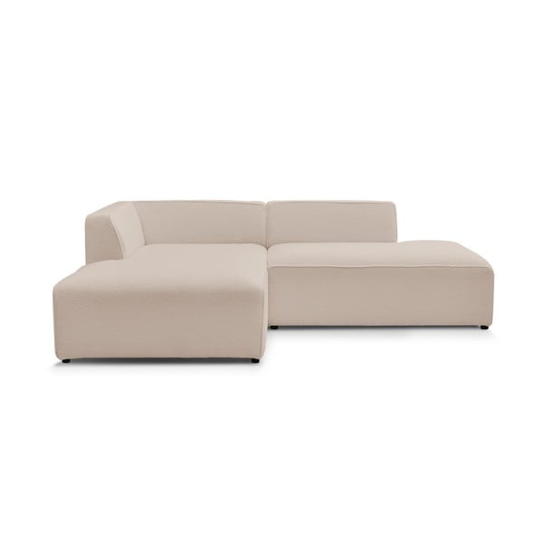 Divano angolare componibile beige (penisola a sinistra/a L) con rivestimento in bouclé Megeve – Bobochic Paris