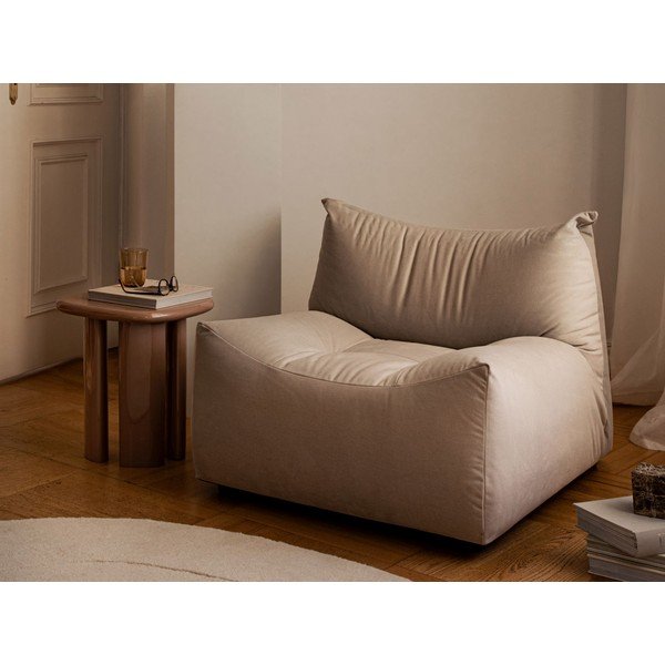 Cuscino da seduta color crema con rivestimento in velluto Tove – Micadoni -image-1
