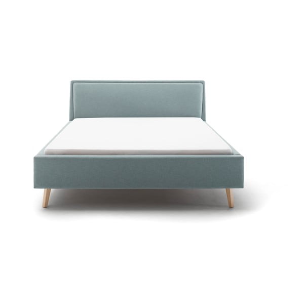 Letto matrimoniale imbottito blu/grigio rete non inclusa 160x200 cm Frieda – Meise Möbel-image-2